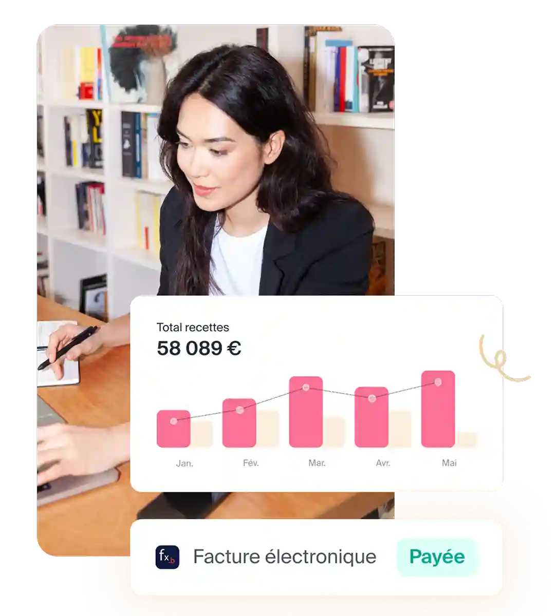 Indépendante utilisant Indy pour sa comptabilité et facturation électronique