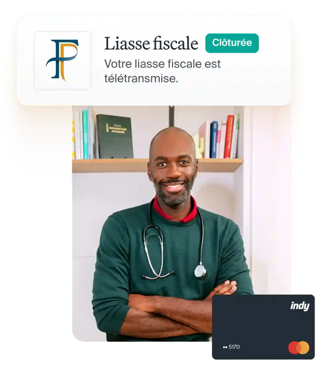 Professionnel de santé utilisant Indy pour sa liasse fiscale et son compte pro